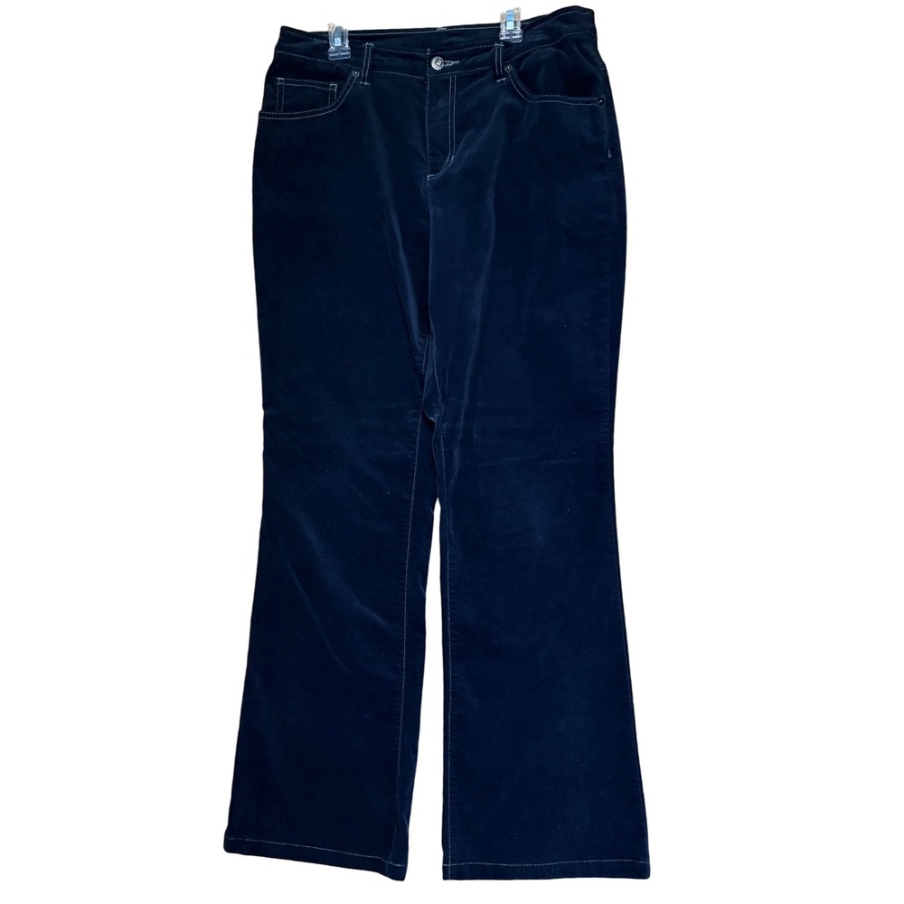 Motto Jeans Womens Velvet Wide Leg Pants Size 12 Black Minimalist Chic On Trend‎